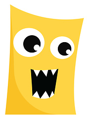 Image showing Clipart of a ferocious yellow monster with mouth wide opened as 