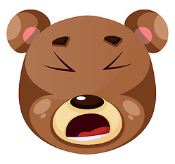 Image showing Bear is feeling fed up, , illustration, vector on white backgrou