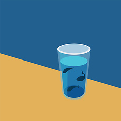 Image showing Image of cup of water - glass of water, vector or color illustra