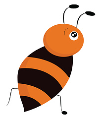 Image showing Image e of honey bee, vector or color illustration.