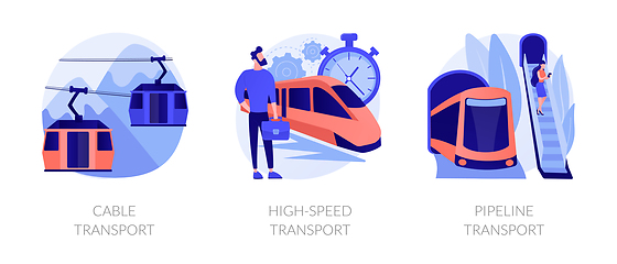 Image showing Long distance passenger vehicles vector concept metaphors.