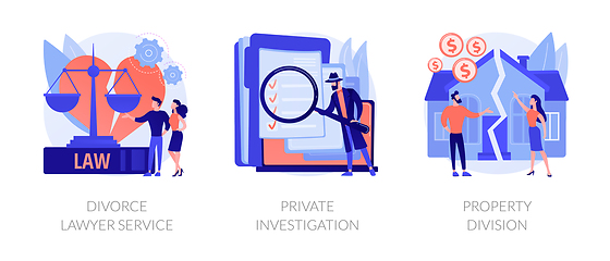 Image showing Legal service and investigation abstract concept vector illustrations.