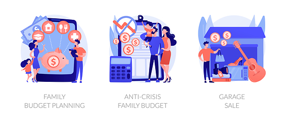 Image showing Family budget planning abstract concept vector illustrations.