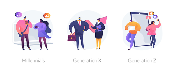 Image showing Generational change abstract concept vector illustrations.