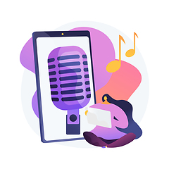 Image showing Listen to podcasts abstract concept vector illustration.