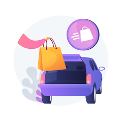 Image showing Get supplies without leaving your car abstract concept vector illustration.