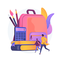 Image showing School supplies abstract concept vector illustration.