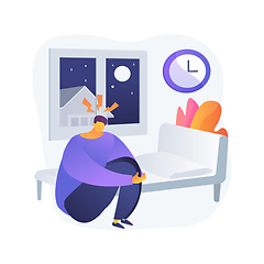 Image showing Sleep behavior disorder abstract concept vector illustration.