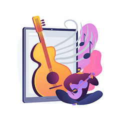 Image showing Online music lessons abstract concept vector illustration.