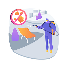 Image showing Public place sanitizing abstract concept vector illustration.