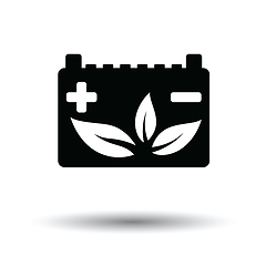 Image showing Car battery leaf icon