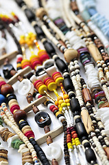 Image showing Wood and seashell bead necklaces