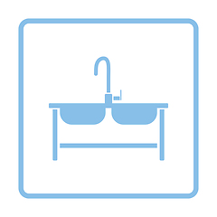 Image showing Double sink icon