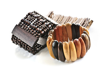 Image showing Wooden bracelets
