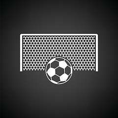 Image showing Soccer gate with ball on penalty point  icon