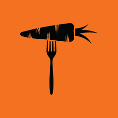 Image showing Diet carrot on fork icon