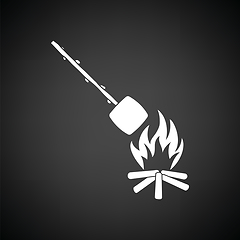 Image showing Camping fire with roasting marshmallow icon