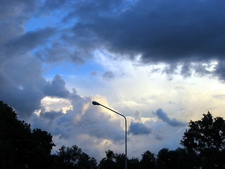 Image showing Urban sunset. Laos