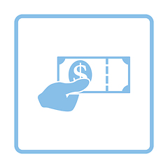 Image showing Hand holding money icon