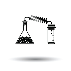 Image showing Icon of chemistry reaction with two flask