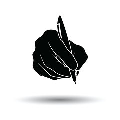 Image showing Hand with pen icon