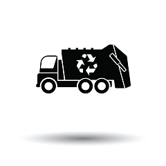 Image showing Garbage car recycle icon