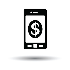 Image showing Smartphone with dollar sign icon