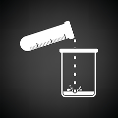 Image showing Icon of chemistry beaker pour liquid in flask