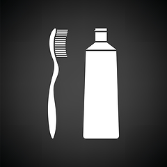 Image showing Toothpaste and brush icon