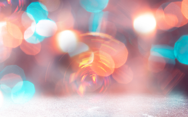 Image showing Glitter vintage lights background. Defocused bokeh effect. Backgrround, wallpaper