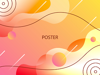 Image showing Abstract neon, fluid poster illustration for ad or design