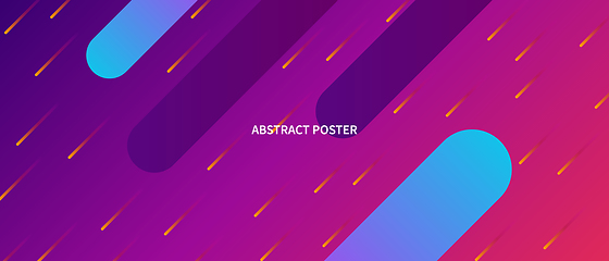 Image showing Abstract neon, fluid poster illustration for ad or design