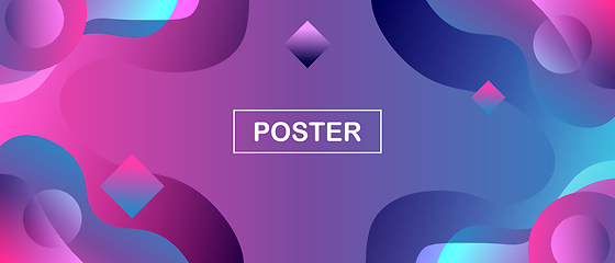 Image showing Abstract neon, fluid poster illustration for ad or design