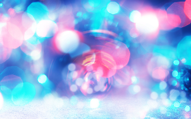 Image showing Glitter vintage lights background. Defocused bokeh effect. Backgrround, wallpaper