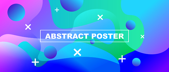 Image showing Abstract neon, fluid poster illustration for ad or design