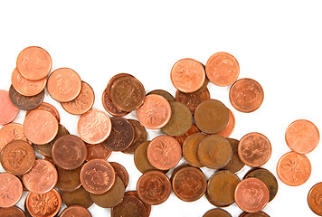 Image showing Close-up of coins on white background