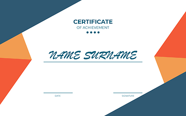 Image showing Modern sertificate of appreciation template with geometric style elements. Illustration