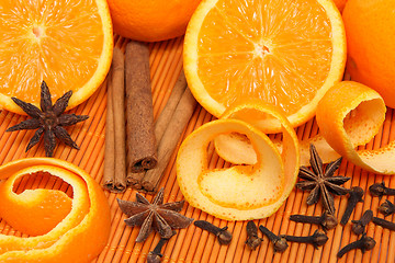 Image showing Oranges and spices