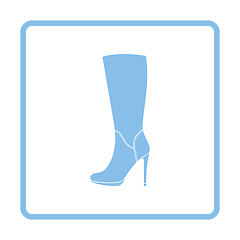 Image showing Autumn woman high heel boot icon