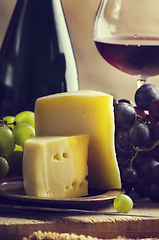 Image showing Wine and cheese