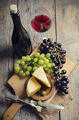 Image showing Wine and Cheese