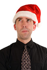 Image showing Puzzled Christmas Employee