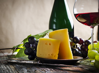 Image showing Wine and cheese