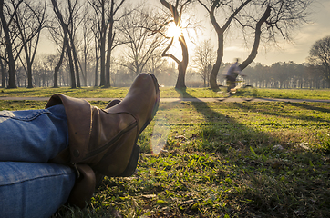 Image showing Resting in nature