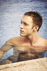 Image showing Man swimming in the pool