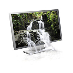 Image showing Waterfall flowing screen