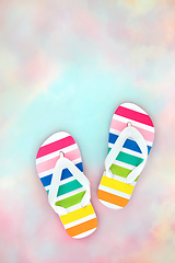 Image showing Rainbow Flip Flops for a Fun Vacation