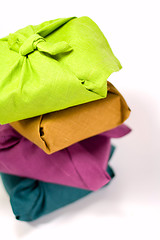 Image showing stack of colorful boxes