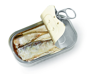 Image showing open sardines can