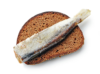 Image showing canned sardine on bread slice